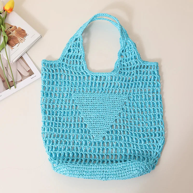 Luxury Designer Brand Rattan Bag 2023 Trend Fashion Large Portable Beach Shoulder Female Bags Summer Women's Tote Straw Handbags