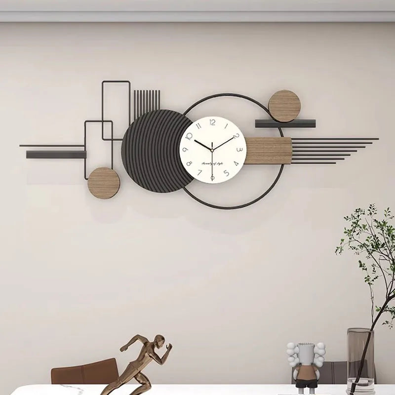 Quiet Big Size Wall Clock Modern Wood Minimalist Bedroom Acrylic Wall Clock Living Room Battery Orologio Da Parete Home Decor