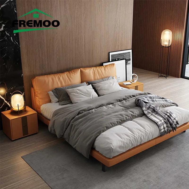 New Double Bed Modern Simple Style Bedroom Beds Queen Size King Bed Minimalist Bedroom Furniture Technology Cloth Bed