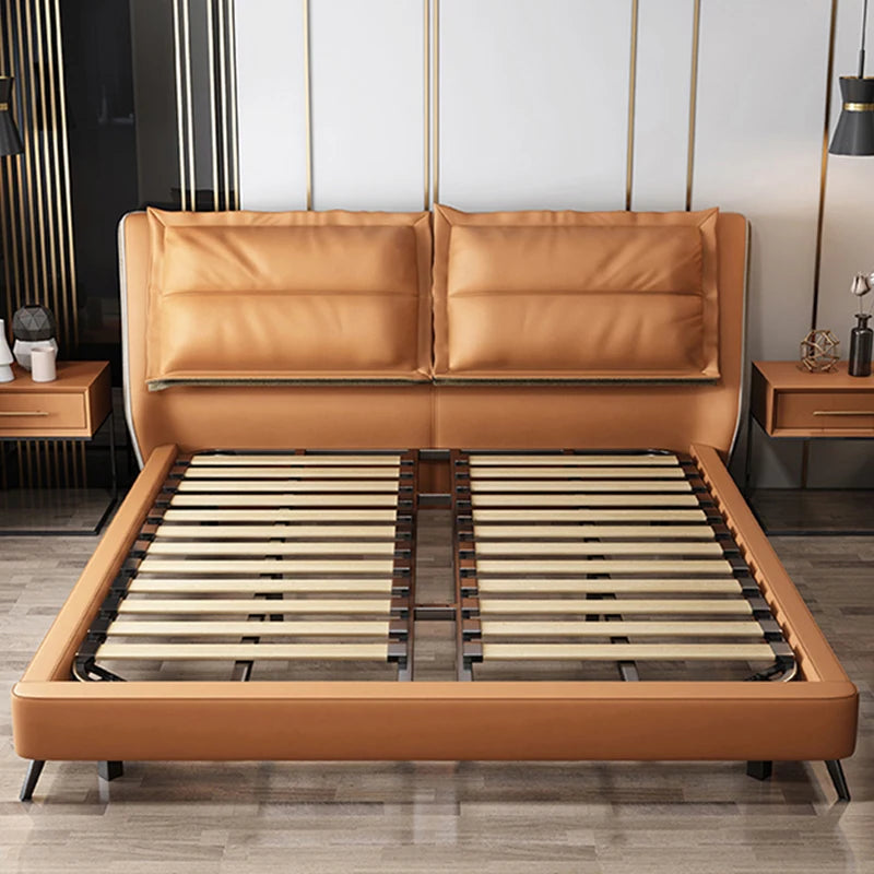 Modern Simple 1.5m Leather Bed Master Bedroom Double Wedding Bed Bedroom Storage Soft Bag Bed High Quality Cama De Casa