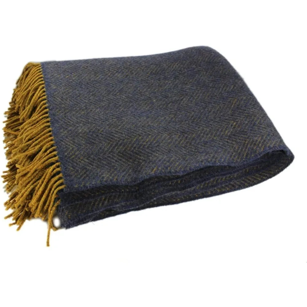 Premium Irish Cashmere & Merino Wool Blend Throw Blanket, 54" x 71 Inches, Soft Warm Feel