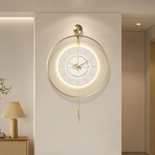 Nordic Minimalist Wall Clock Living Room Creative Luminous Clock Fashion Silent Clock Simple Restaurant Wall Clock Home Decor