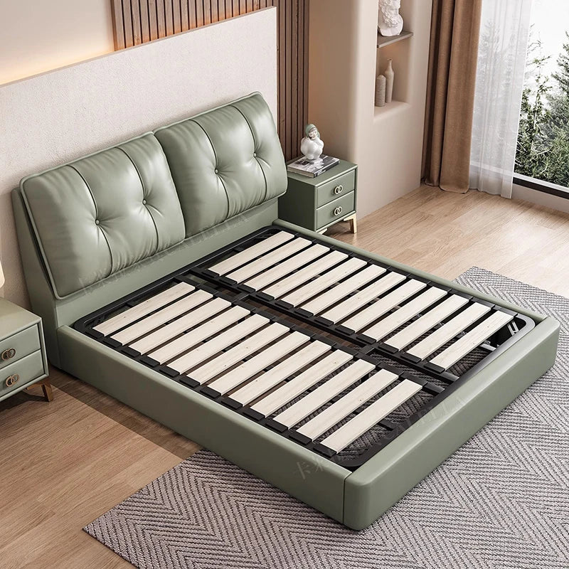 Organiser Nordic Bed Bedroom Storage Space Queen Size Bed Frames Luxury Headboard Cama De Lujo Para Dormitorio Home Furniture