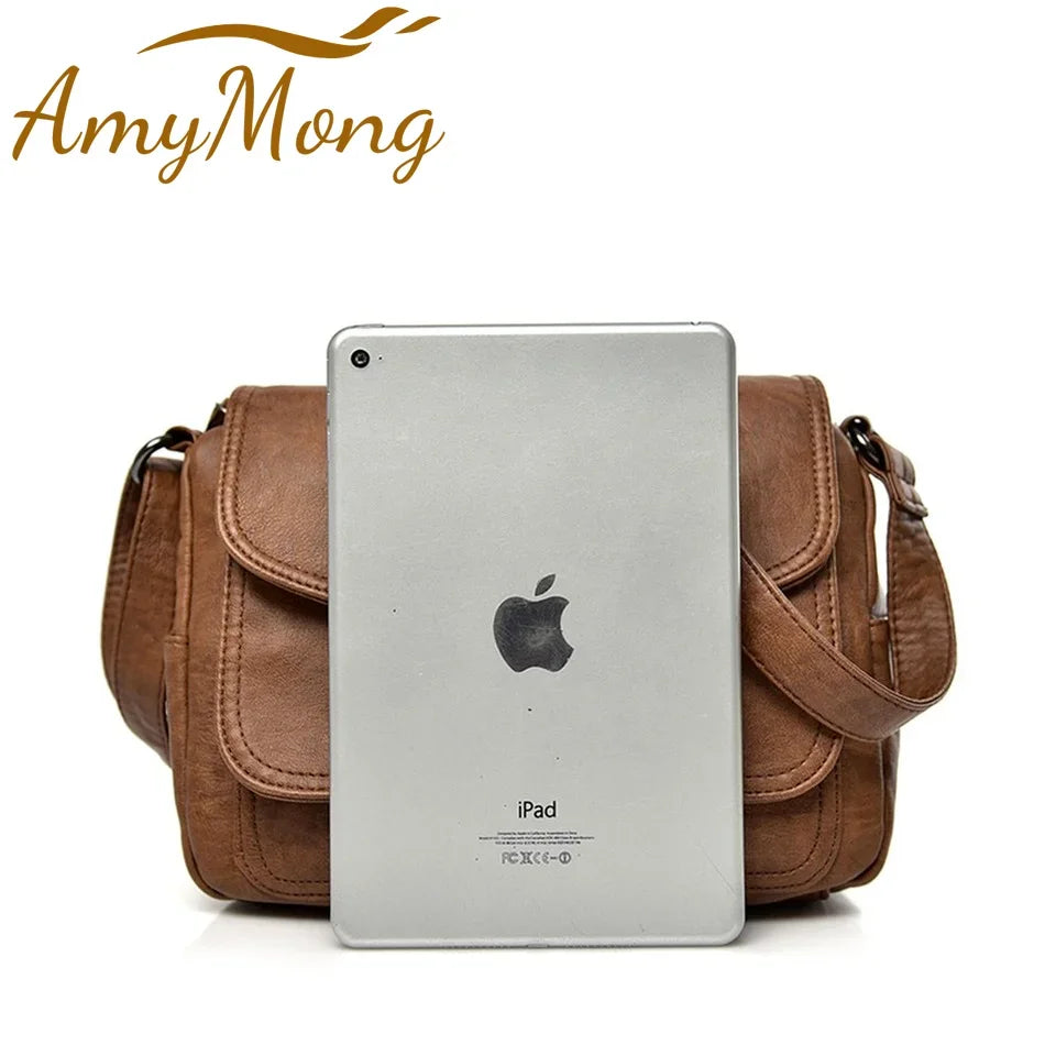 Women Fashion High Quality Leather Handbag Purses Female Retro Shoulder Crossbody Messenger Bag Luxury Designer Sac for Ladies