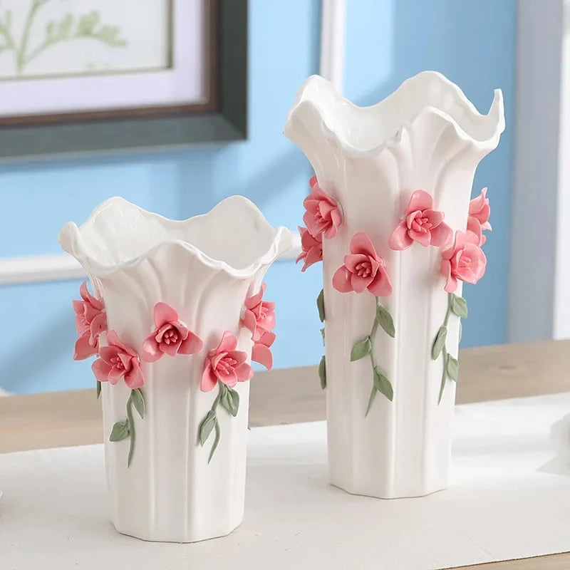 3D Ceramic Vase Home Decor Creative Design Porcelain Decorative Flower Vase For Wedding Decoration