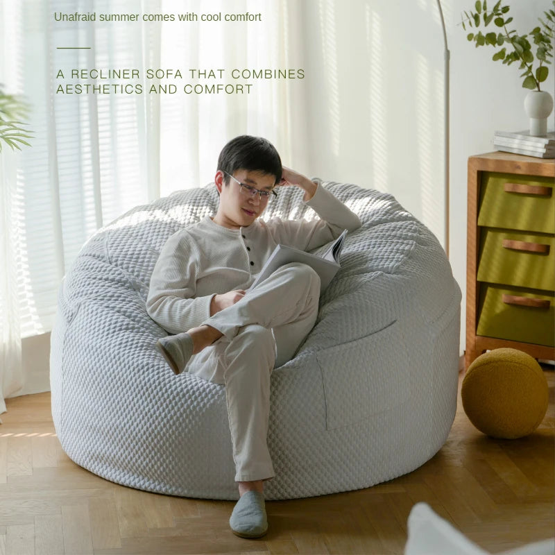 Lazy Sofa Can Lie Down and Sleep. Super Large Ice Silk Comfortable Sponge Bed, Bean Sandbag, Balcony, Creative Tatami Furniture