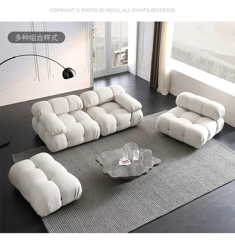 Designer Sofa Italian Style White Elastic Luxury Anti Slip Decorative Pillows Couch Miniature Puff Asiento Indoor Furniture