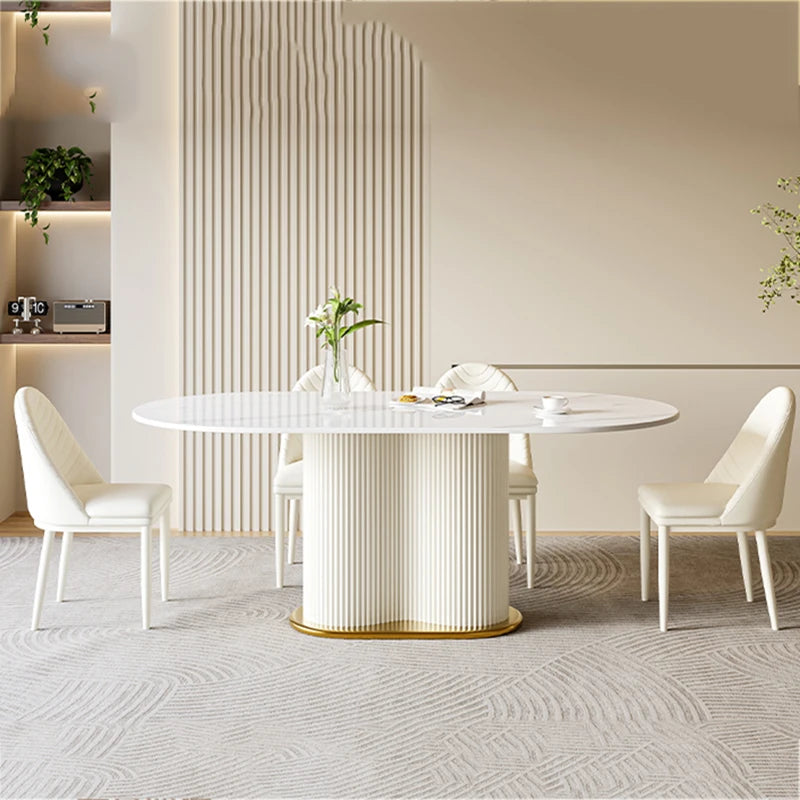 High Luxury Dining Table Modern Event Event Oval Dinner Coffee Table Center White Nordic Mesas De Jantar Home Furniture