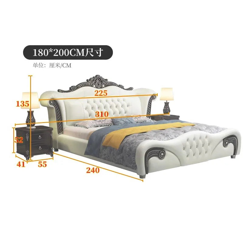 Waterproof Bed Girl Double Storage Princess Multifunctional Bed Headboards Modern Cama De Lujo Para Dormitorio Home Furniture