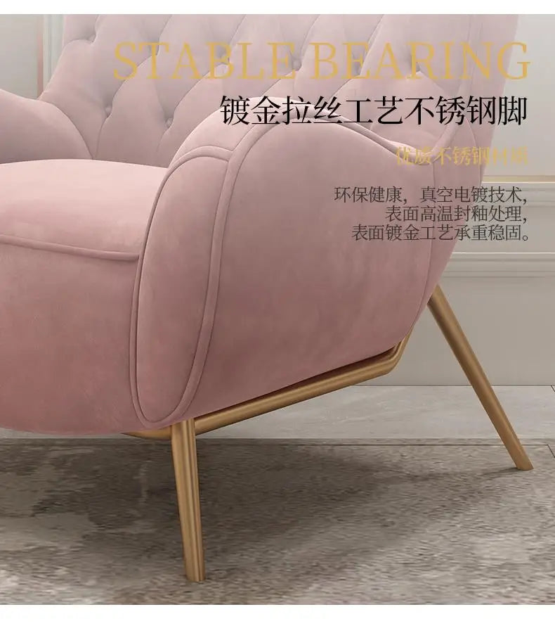 French Entry Lux Couch Cream Style Pink Modern Minimalist Queen Chair Single Leisure Living Room Home