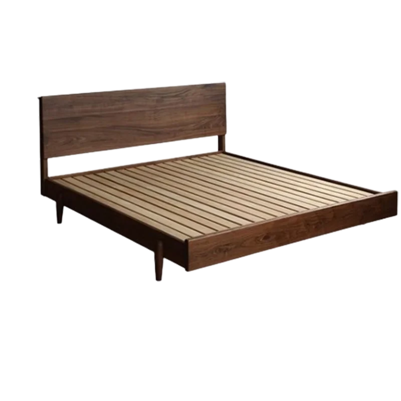 Wood Frame Bedroom Double Bed Luxury High End Headboard Twin Queen Beds Modern Wooden European Camas De Dormitorio Furniture