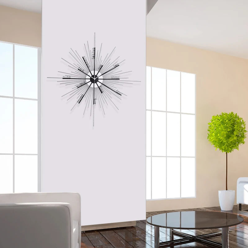 Minimalist Quartz Wall Clock Metal Abstract Art Personality Creativity Wall Clock Modern Design Reloj Pared Home Decor