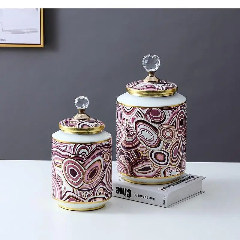 Nordic Light Luxury Ceramic Storage Jar Decoration Living Room Dried Flower Flower Arrangement Accessories Home Decoration Vase