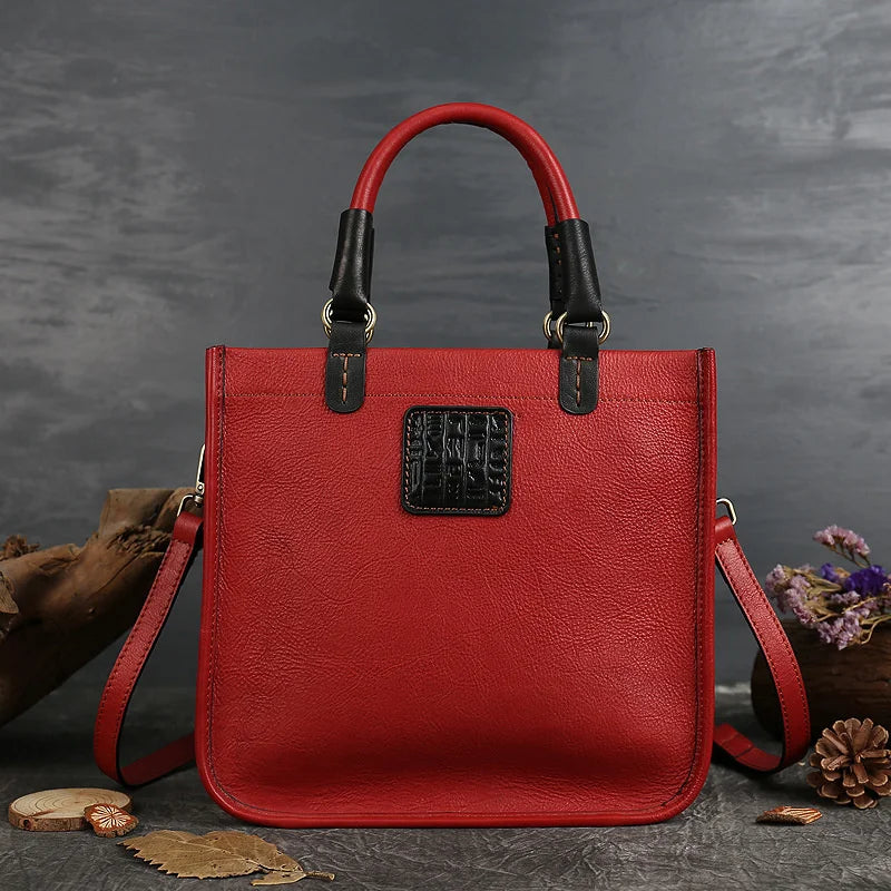 MOTAORA Genuine Leather Luxury Vintage Handbag Women Bags Designer Nature Cowhide Casual Tote 2024 New High Quality Female Bag