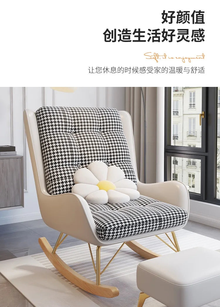 Modern Rocking Chairs White Luxury Floor Recliner Chairs Individual Support Pillow Ergonomic Muebles De La Sala Home Furniture