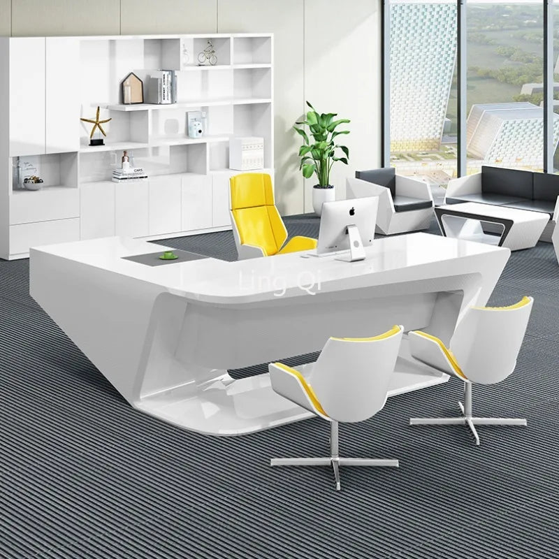 High Quality Girl Boss Office Desk White Small Modern Designer Computer Desks Unusual Unique Art Bureau Meuble Home Furniture