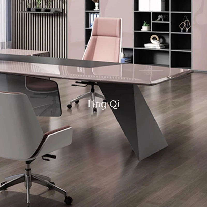 Light Luxury High Quality Office Desk Reception Conference Designer Stand Up Computer Desks Boss Girl Escritorio Home Furniture