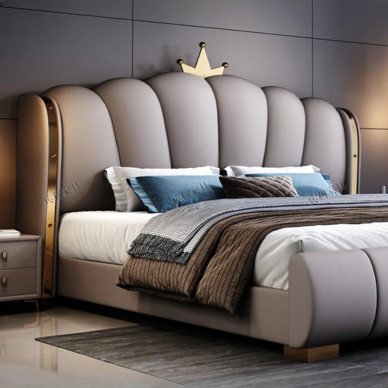 Headboard Frame Double Bed Luxury King Size Twin Living Room Double Bed Princess Modern Cama Matrimonial Bedroom Furniture