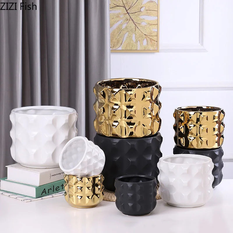 Modern Design Minimalist Ceramic Vase Flower Pot Potted Plants Decorative Flower Arrangement Desk Decoration Porcelain Vases