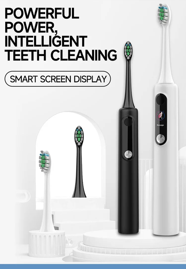 Intelligent Magnetic Suspension Ultrasonic Electric Toothbrush Rechargeable Soft Bristles Waterproof Screen / Visualization DIY