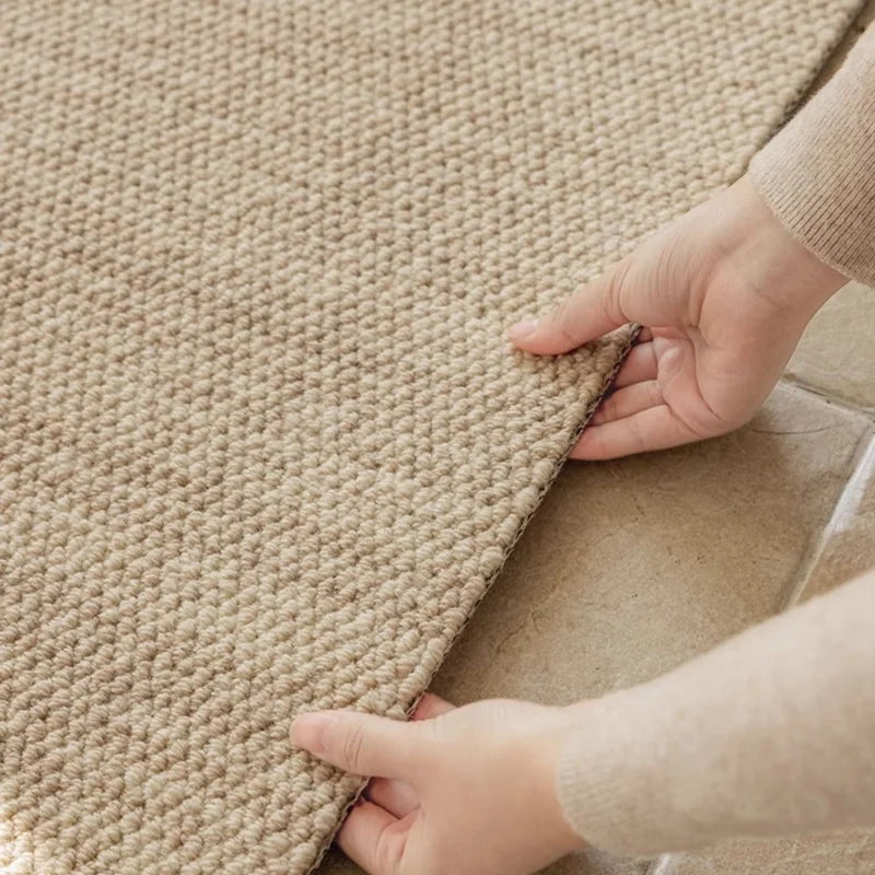 Wool Carpet Living Room Light Luxury High-Grade Color Plain Oatmeal Resistant Dirty Carpet Coffee Table Rug Bedroom Bedside Mat