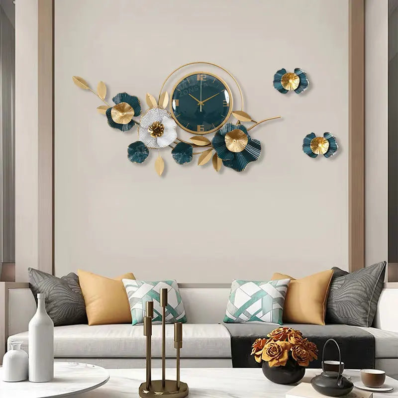 Modern Minimalist Wall Decoration Wall Clock Wall Hanging Iron Clock Hollow Pendant Homestay Three-dimensional Wall Decoration