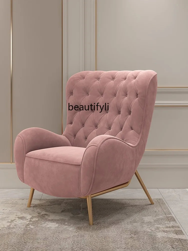 French Entry Lux Couch Cream Style Pink Modern Minimalist Queen Chair Single Leisure Living Room Home