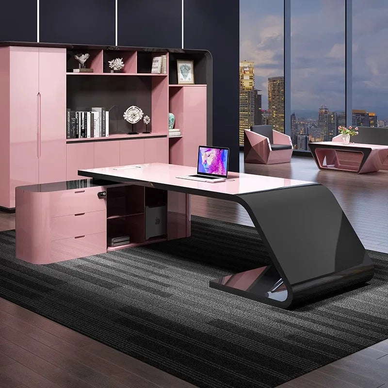 L Shaped Vanity Office Desk Study Girl High Quality Unusual Computer Desks Cute Executive Escritorio Oficina Modern Furniture