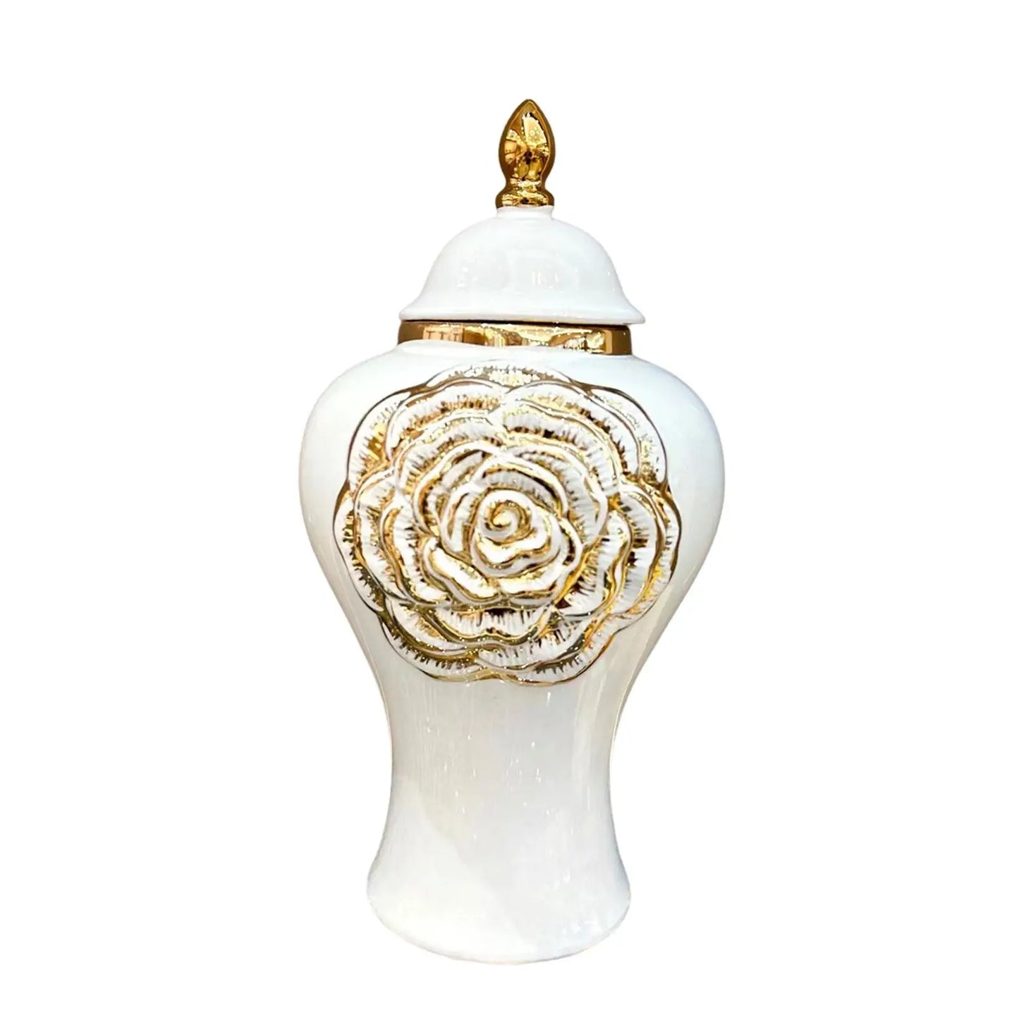 Ceramic Vase Storage Jar with Lid Temple Jar Bookshelf Shelf Decor