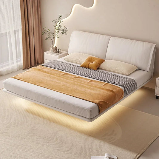 bed Elephant ear dermis suspension  modern simple cream wind master lying soft bag suspended induction lamp