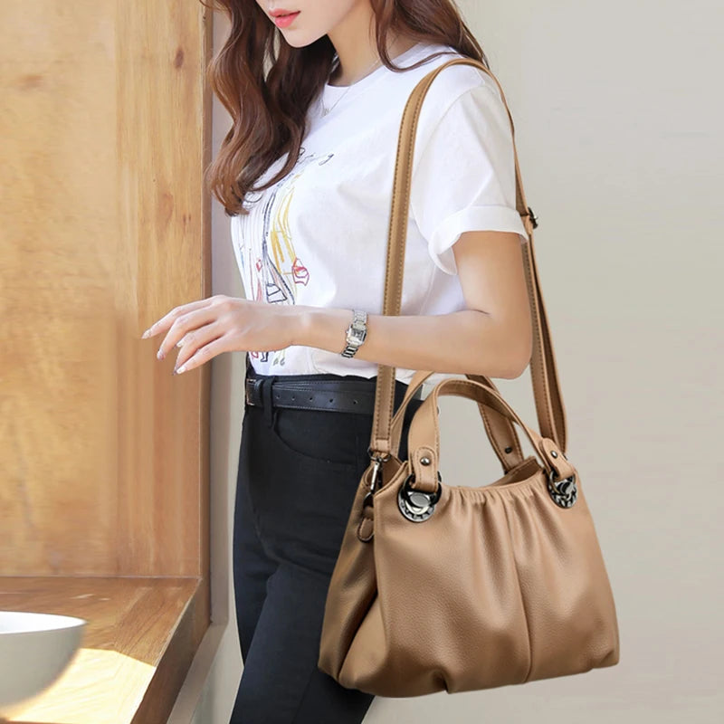 Fashion Lady Crossbody Bag Luxury Genuine Leather  Trend Women Shoulder Bags High Quality Vintage Large Capacity Handbag Bolsos