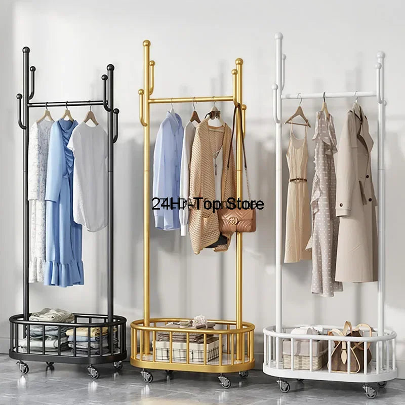 Gold Drying Clothes Rack Bathroom Hanger Luxury Bedroom Coat Racks Buffets Living Room Evening Dresses Porte Manteau Furniture