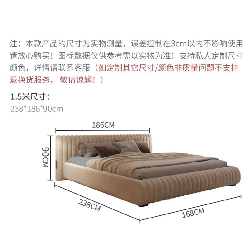 Modern Organiser Bed King Size Luxury Headboard Unique Beds Storage Space Multifunctional Muebles Para El Hogar Home Decoration