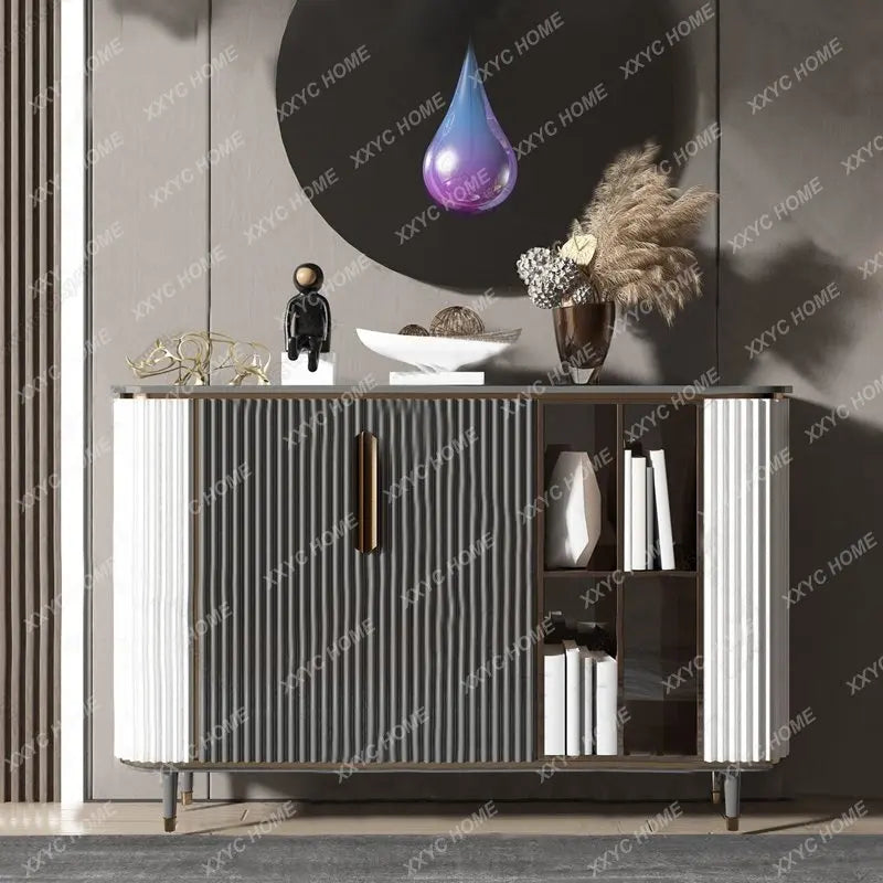 Creative Entrance Cabinet Light Luxury Home Decoration Modern Minimalist Hall Cabinet Art Solid Wood Sideboard