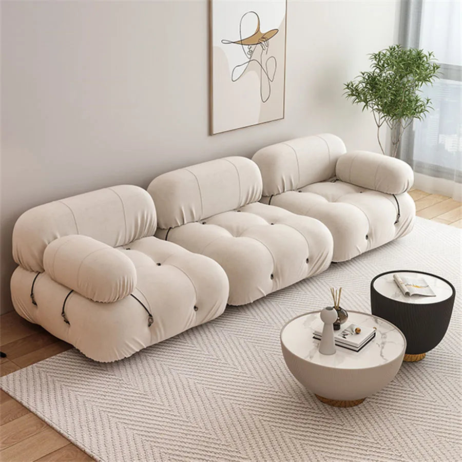 Designer Sofa Italian Style White Elastic Luxury Anti Slip Decorative Pillows Couch Miniature Puff Asiento Indoor Furniture