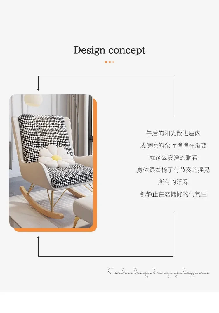 Modern Rocking Chairs White Luxury Floor Recliner Chairs Back Support Pillow Ergonomic Muebles De La Sala Home Furniture