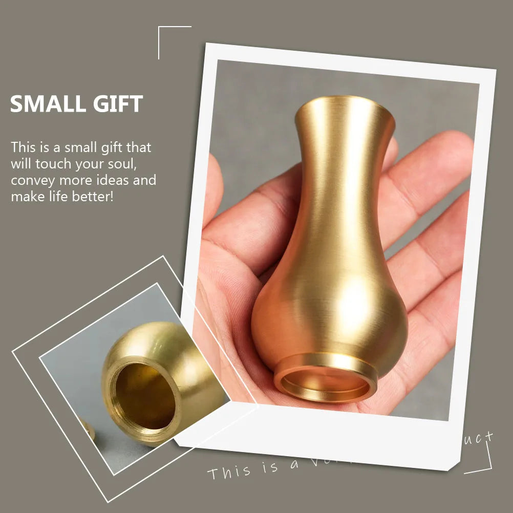 1pc Brass Vase Metal Vase Elegant Small Flower Vase for Home Office Living Room Bed Tabletop Large and tall vases