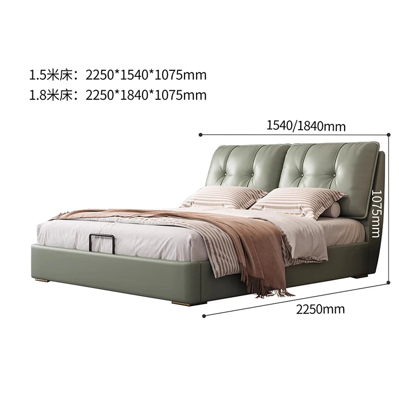 Organiser Nordic Bed Bedroom Storage Space Queen Size Bed Frames Luxury Headboard Cama De Lujo Para Dormitorio Home Furniture