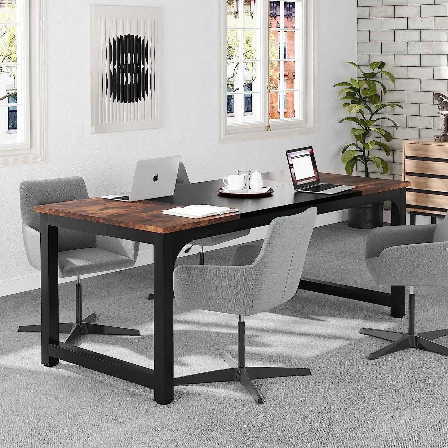 Tribesigns Modern Computer Desk Large Office Desk Computer Table Study Writing Desk Workstation for Home Office