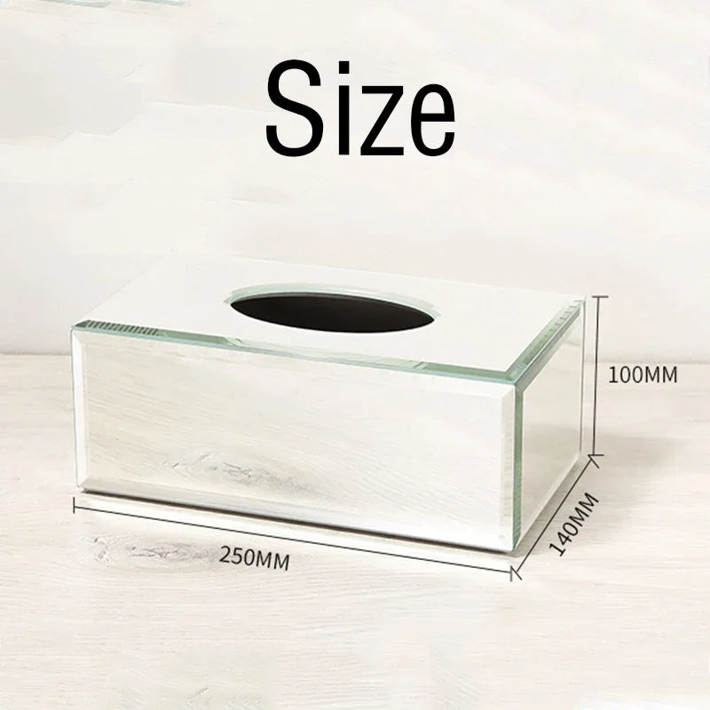 Nordic Crystal Glass Tissue Box Cover Luxury Simplicity Desktop Waterproof Napkin Holder Tissue Boxes Living Room Decoration