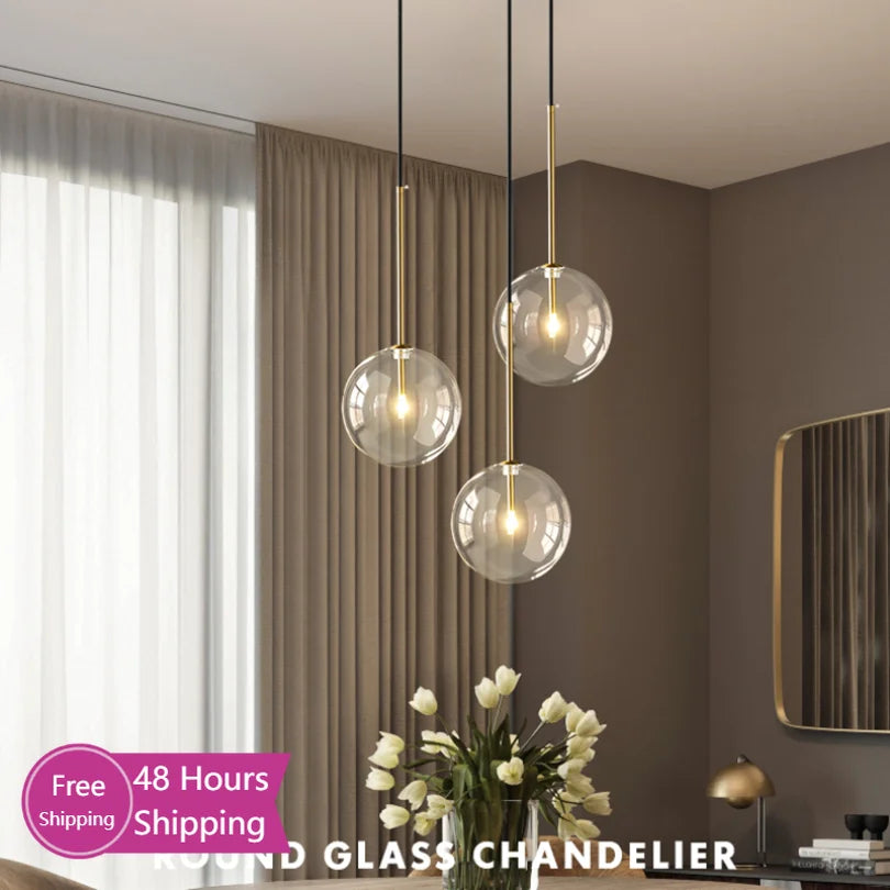 WELTIG Bubble Glass Ball Pendant Light