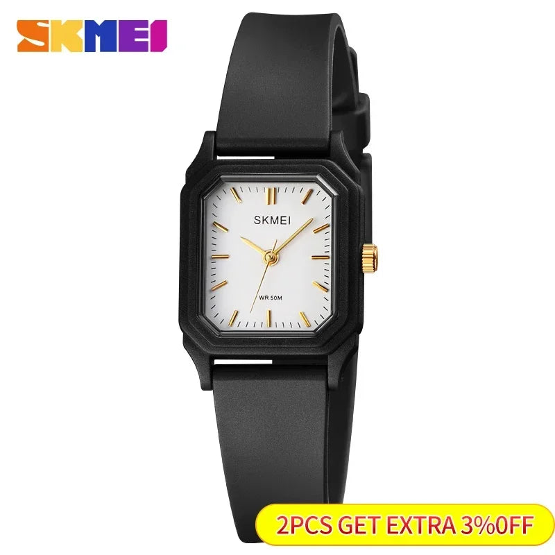 SKMEI Small Young Lady Watch Clock reloj mujer Light Thin Girls Quartz Watches Fashion Creative Women Quartz Wristwatches 1651