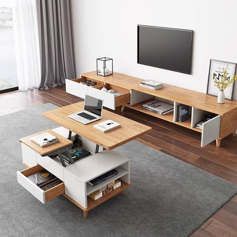 Nordic Aesthetic Coffee Table Square Modern Organizer Room Mobile Coffee Table Minimalist Apartamento Couchtisch Furniture