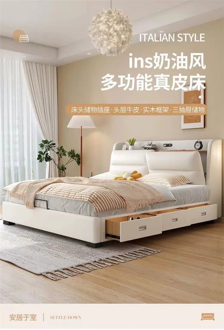 The product can be customized.Science and technology cloth bed master bedroom bed modern simple and light luxury