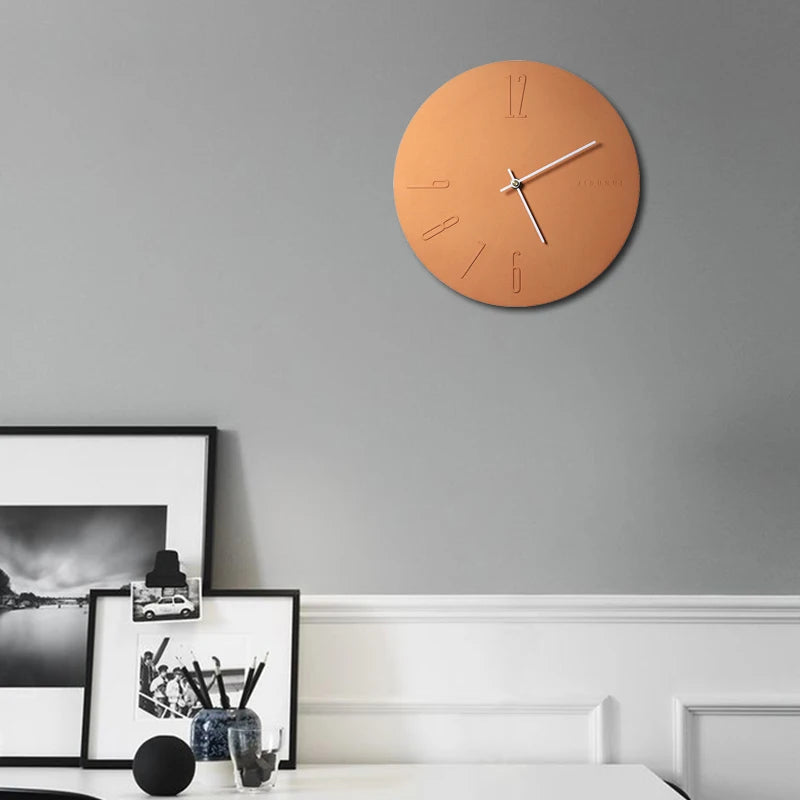 Luxury Modern Wall Clock Design Unique Orange Numbers Industrial Digital Clock Minimalist Relogio De Mesa Living Room Decoration