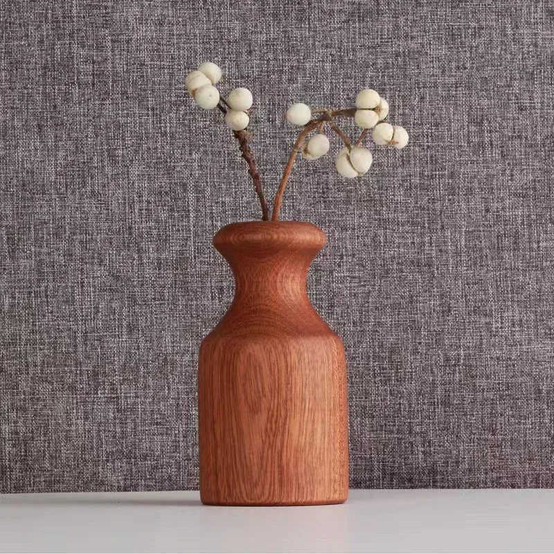 20241pc Nordic Minimalism Wooden Vase for Plants Solid Wood Flower Vases Plants Pot Flower Arrangement Tabletop Home Ornaments