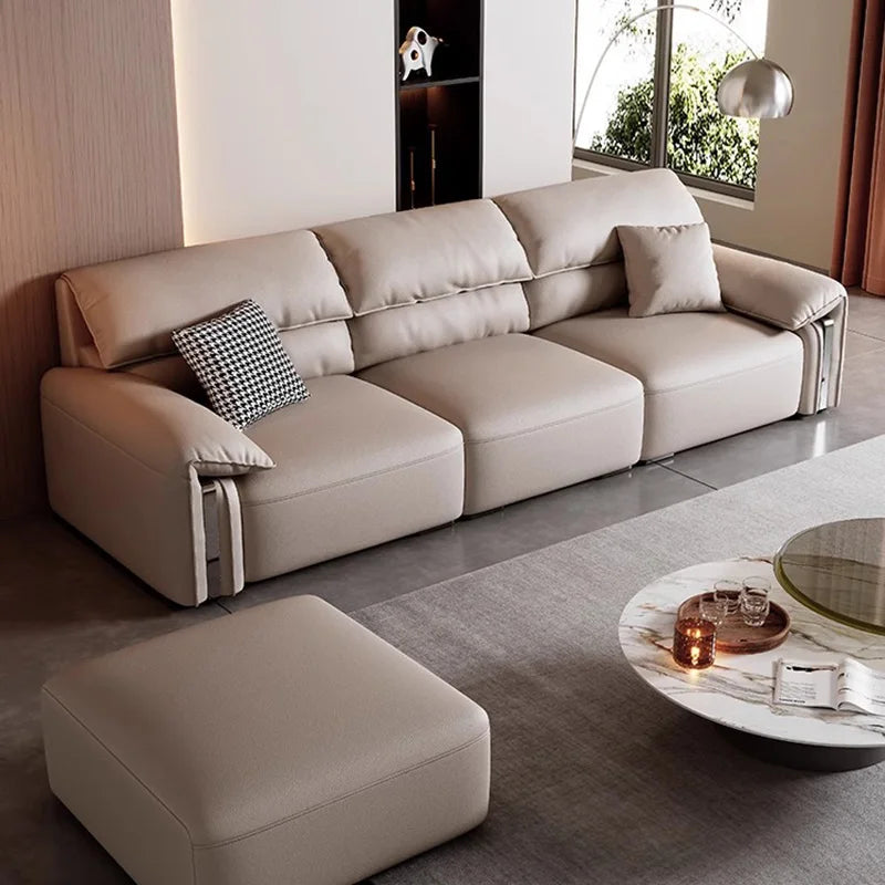 Modern Leather Sofas Living Room European Luxury Sectional Sofas Modular Design Divano Soggiorno Di Lusso Home Decoration