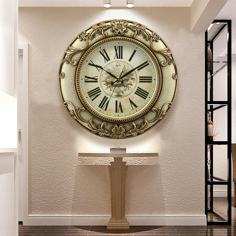 European style wall clock American retro silent clock fashion creative clock modern minimalist wall watch quartz clock