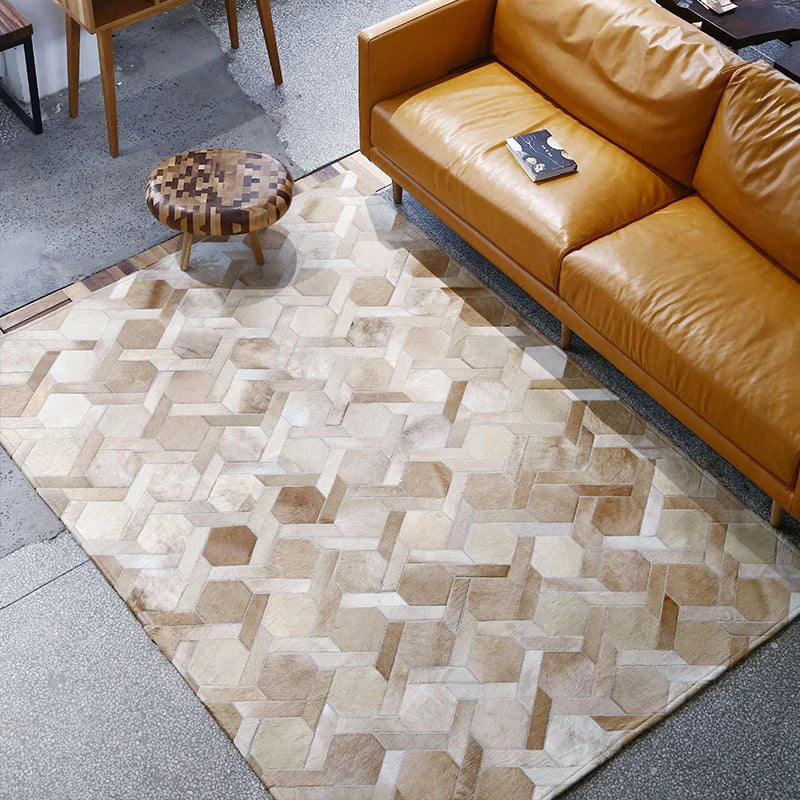 American Style Luxury Patchwork Real Cowhide Rug Natural Handmade Carpet for Living Room Bedroom Decoration Large Carpet