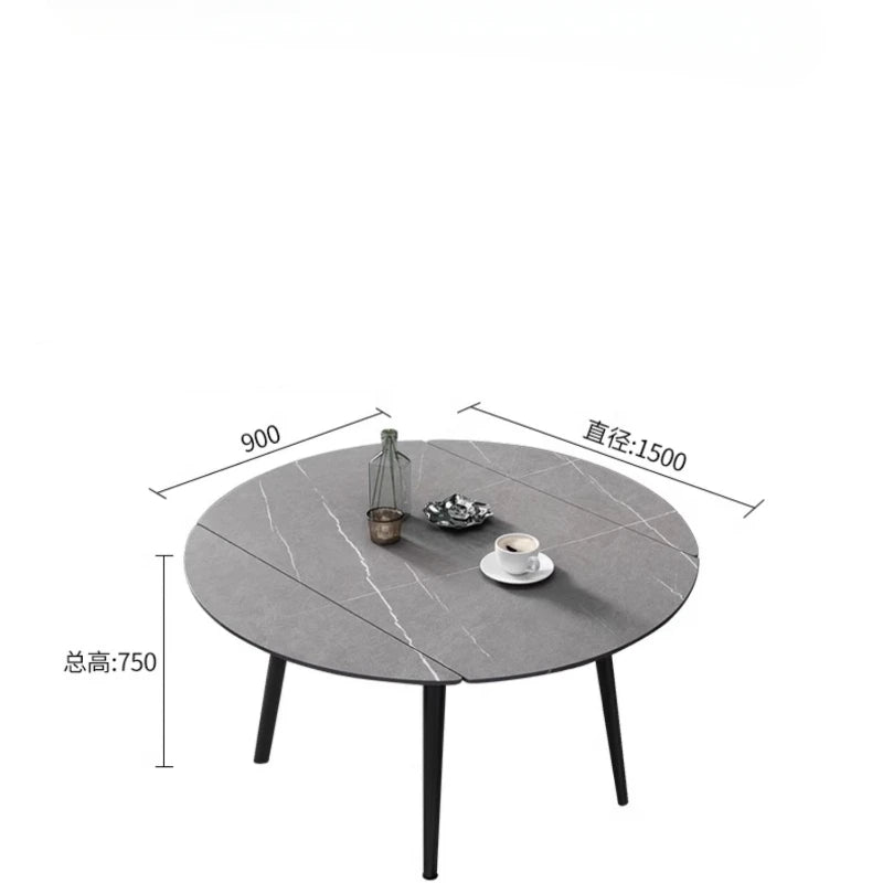 Kitchen Table Dining Multifunction Home Furniture Marble Oval Restaurant Tables Dinning Elegant Cafe Bord Bwrdd Room Round Slate